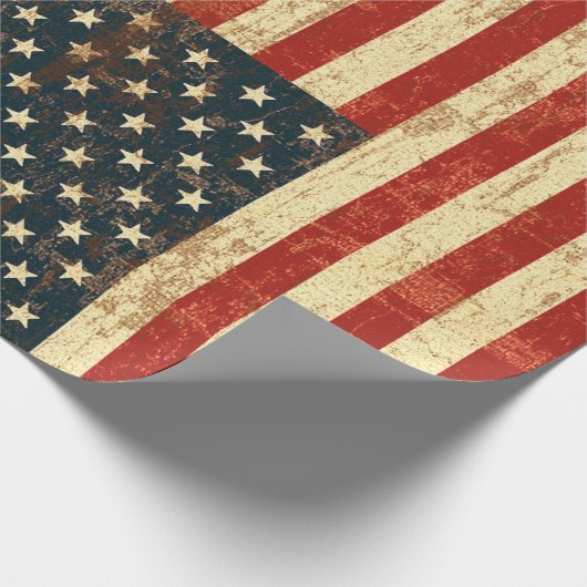 Amerikanische Flagge Vintag erschüttert Geschenkpapier (Ecke)