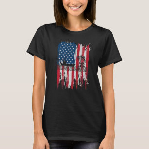 Amerikanische Flagge Vintag Fischen US Männer T-Shirt