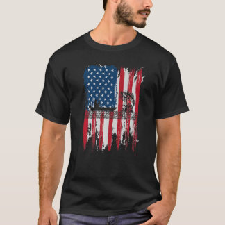 Amerikanische Flagge Vintag Fischen US Männer T-Shirt