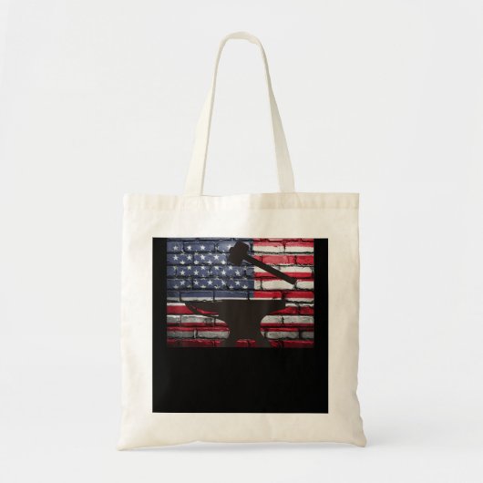 Amerikanische Flagge Vintag Patriotic Blacksmith A Tragetasche (Vorne)