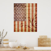 Amerikanische Flagge Vintag Poster (Küche)