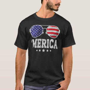 Amerikanische Flagge Vintag Retro 4. Juli Merica S T-Shirt