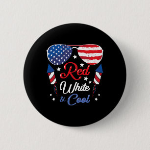 Amerikanische Flagge Vintag rot weiß und Coole Pat Button