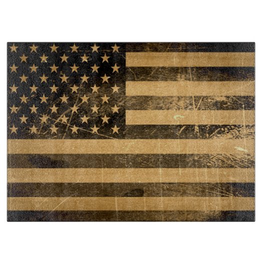 Amerikanische Flagge Vintag Schneidebrett (Vorderseite)