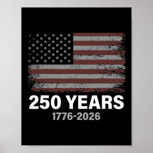 Amerikanische Flagge Vintage 250 Jahre 1776-2026 2 Poster