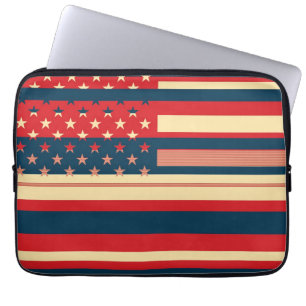 Amerikanische Flagge Vintage 2 Laptopschutzhülle
