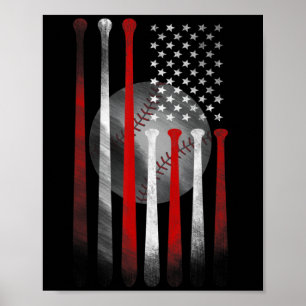 Amerikanische Flagge Vintage Baseball Flag Dad Mom Poster