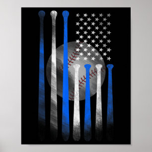Amerikanische Flagge Vintage Baseball-Flagge Dad M Poster