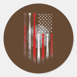 Amerikanische Flagge Vintage Baseball Flagge Dad M Runder Aufkleber