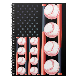 Amerikanische Flagge Vintage Baseball-Flagge Notizblock