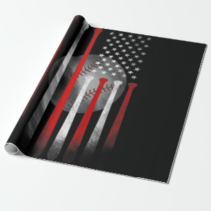 Amerikanische Flagge Vintage Baseball Geschenkpapier