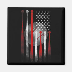 Amerikanische Flagge Vintage Baseball Magnet