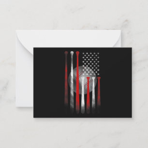 Amerikanische Flagge Vintage Baseball Mitteilungskarte