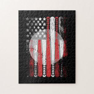 Amerikanische Flagge Vintage Baseballflagge Puzzle