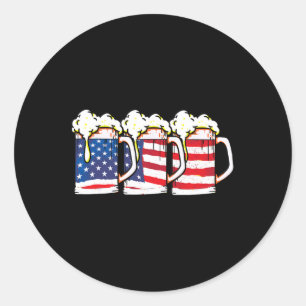 Amerikanische Flagge Vintage Bierbrauerei 4. Juli Runder Aufkleber