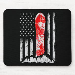 Amerikanische Flagge Vintage Cool Snowboarden Skif Mousepad