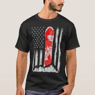 Amerikanische Flagge Vintage Cool Snowboarden Skif T-Shirt