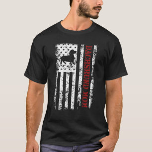 Amerikanische Flagge Vintage Dackel Mama Dackel Da T-Shirt