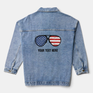 AMERIKANISCHE FLAGGE VINTAGE INDIVIDUELL JEANSJACKE