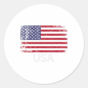 Amerikanische Flagge Vintage Made In USA Vereinigt Runder Aufkleber
