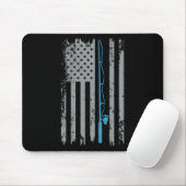 Amerikanische Flagge Vintager Fischer Mousepad (Mit Mouse)