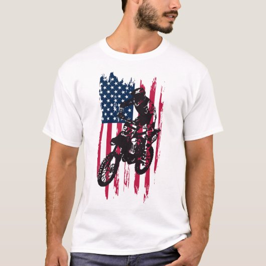 Amerikanische Flagge Vintager T-Shirt (Vorderseite)