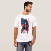 Amerikanische Flagge Vintager T-Shirt (Vorne ganz)