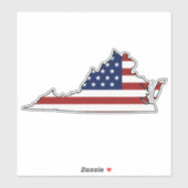 Amerikanische Flagge Virginia Aufkleber (Blatt)
