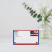 Amerikanische Flagge Visitenkarte (Stehend Vorderseite)
