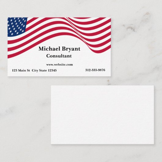Amerikanische Flagge Visitenkarte (Vorne/Hinten)
