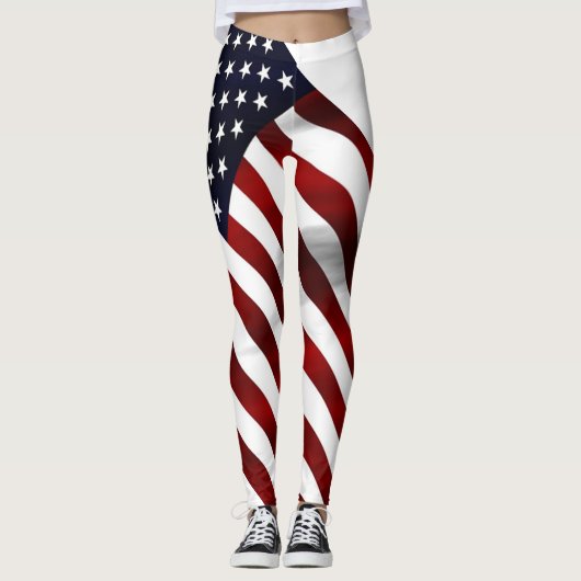 Amerikanische Flagge voll Leggings (Vorderseite)