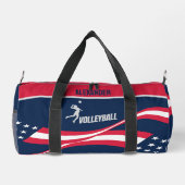 Amerikanische Flagge, Volleyball-Spieler, Geburtst Duffle Bag (Rückseite)