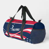 Amerikanische Flagge, Volleyball-Spieler, Geburtst Duffle Bag (Rechte Ecke)