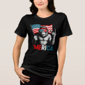 Amerikanische Flagge von Bigfoot Tri-Blend Shirt (Vorderseite)