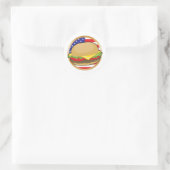 Amerikanische Flagge von Hamburger Runder Aufkleber (Tasche)