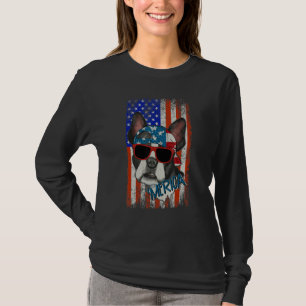 Amerikanische Flagge von Merica, Bulldogge, 4. Jul T-Shirt