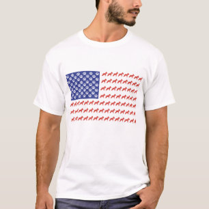 Amerikanische Flagge von Schnauzer T-Shirt