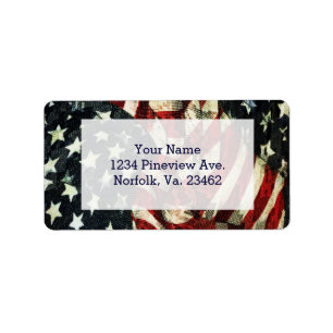 Amerikanische Flagge von Shirley Taylor Adressaufkleber