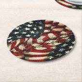 Amerikanische Flagge von Shirley Taylor Runder Pappuntersetzer (Angewinkelt)