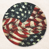 Amerikanische Flagge von Shirley Taylor Runder Pappuntersetzer (Vorderseite)