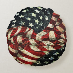 Amerikanische Flagge von Shirley Taylor Rundes Kissen