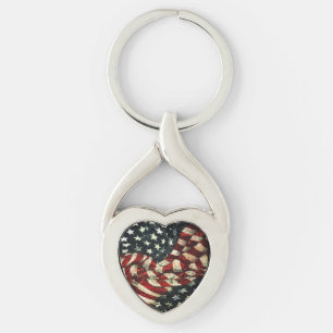 Amerikanische Flagge von Shirley Taylor Schlüsselanhänger