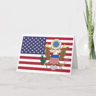 Amerikanische Flagge & Wappen, Vereinigte Staaten Karte