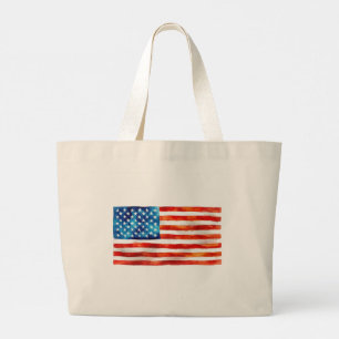 Amerikanische Flagge Wasserfarbenmalerei Künstleri Jumbo Stoffbeutel