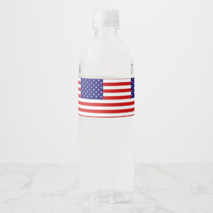 Amerikanische Flagge Wasserflaschenetikett