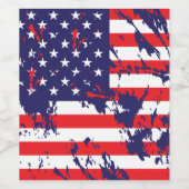 Amerikanische Flagge Weinetikett (Einzelnes Label)
