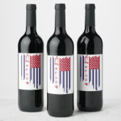 Amerikanische Flagge Weinetikett (Flaschen)