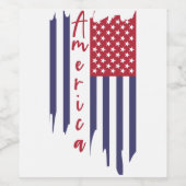Amerikanische Flagge Weinetikett (Einzelnes Label)