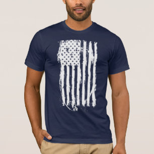 Amerikanische Flagge Weiß verwittert T-Shirt