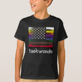 Amerikanische Flagge Weißer Schwarzer Gürtel Farbe T-Shirt (Vorderseite)